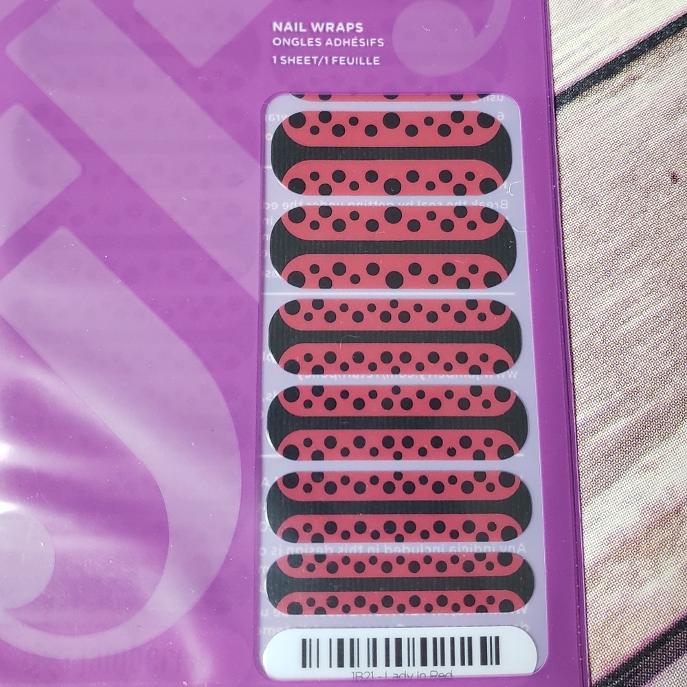 Lady in red jamberry nail wraps